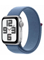 Apple Watch SE 2023 GPS 44  Aluminium Case with Sport Loop, (MREF3), silver/winter 
