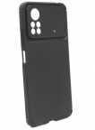 Аксессуары - Аксессуары - TaichiAqua Задняя накладка для Poco X4 Pro силиконовая Carbon черная