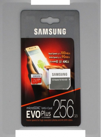 Samsung   Samsung microSDXC EVO Plus UHS-I (U3) 256 GB, : 100 MB/s, : 90 MB/s,   SD