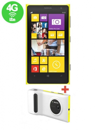 Nokia Lumia 1020 Yellow With Camera Grip White