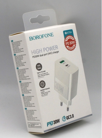 Borofone    USB + Type-C  BA75A , PD 30W QC3.0 