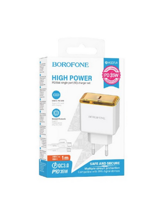 Borofone    BAS31A Type-C  , +  Type-C PD 35W QC3.0 