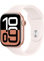 Apple Watch Series 10 GPS 46 �� Rose Gold Aluminium Case with Sport Band (MWWT3) S/M, light blush
