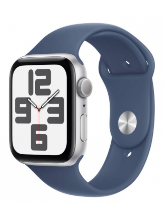 Apple Watch SE 2024 GPS 44  Silver Aluminium Case with Sport Band (MXEQ3) S/M, denim