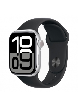 Apple Watch Series 10 GPS 42  Silver Aluminium Case with Sport Band (MWWW3) M/L, black