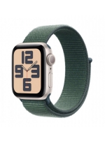 Apple Watch SE 2024 GPS 40  Starlight Aluminium Case with Sport Loop (MXEH3), lake green