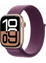 Apple Watch Series 10 GPS + Cellular 46 �� Rose Gold Aluminium Case with Sport Loop (MWY83), plum