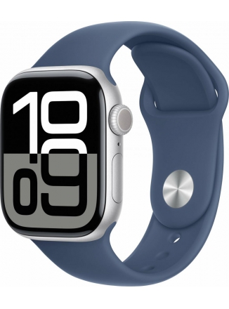 Apple Watch Series 10 GPS 46  Silver Aluminium Case with Sport Band M/L, denim