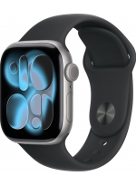Apple Watch Series 11 GPS+ Cellular 46 �� Grey Aluminium Case with Sport Band (MFC94) S/M, black