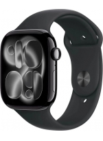 Apple Watch Series 11 GPS 42 �� JetBlack Aluminium Case with Sport Band (MEQU4) M/L, black