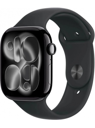 Apple Watch Series 11 GPS 42 �� JetBlack Aluminium Case with Sport Band (MEQU4) M/L, black