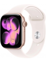 Apple Watch Series 11 GPS 46 мм Rose Gold Aluminium Case with Sport Band (MEV64) S/M, light blush