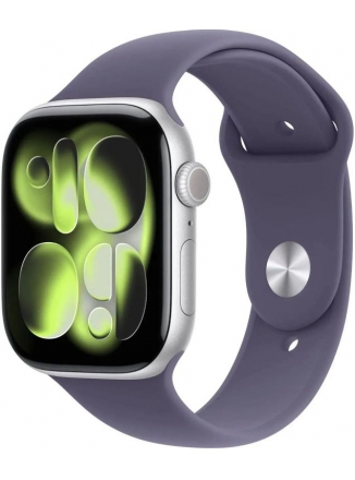 Apple Watch Series 11 GPS 46 �� Silver Aluminium Case with Sport Band (MEVA4) M/L, purple fog