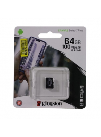 Kingston ����� ������ microSDXC 64Gb Kingston, Canvas Select Plus, Class U1 UHS-I A1, 100Mb/s, 