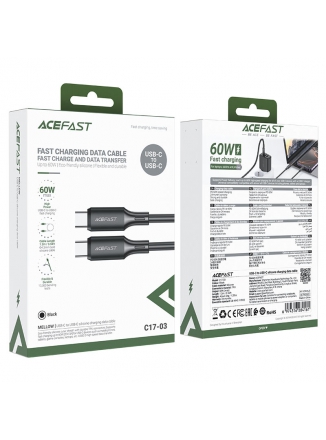 ACEFAST ������ Type-C - Type-C C17-03, 1.2�, 3.0A, 60��, ������, ��������