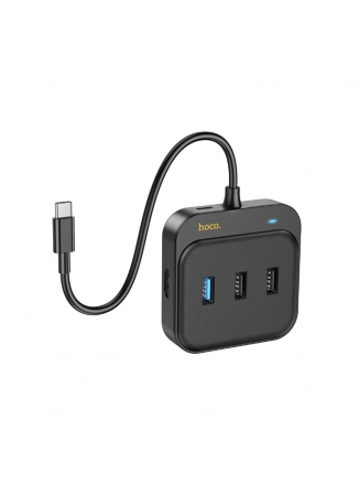 HOCO USB-������������  HB38, EasyLink, 7 ����� HDMI, SD, TF, USB3.0, 2�USB2.0, PD, ������ Type-C, ����: ������ 