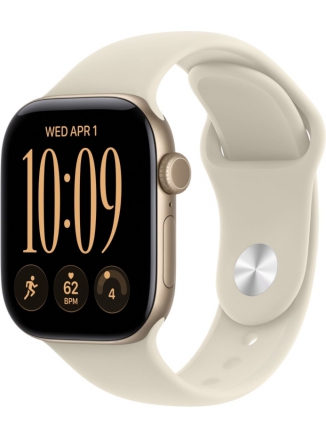 Apple Watch Series 12 GPS 46 �� Light Gold Aluminium Case with Sport Band (MJEN4) S/M, sand