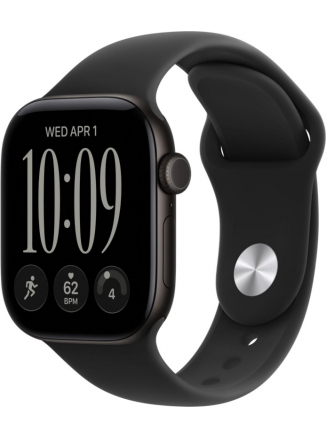 Apple Watch Series 12 GPS 42 �� Black Aluminium Case with Sport Band (MJEA4) S/M, black