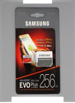 Samsung Карта памяти Samsung microSDXC EVO Plus UHS-I (U3) 256 GB, чтение: 100 MB/s, запись: 90 MB/s, адаптер на SD