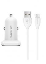 Borofone    2-USB QC2.4,BZ12  Micro-Usb 