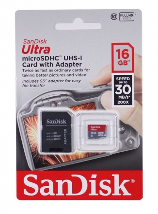 SanDisk   Micro SDHC 16Gb Class 10 Ultra