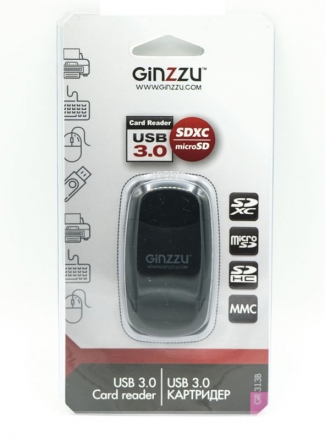 Ginzzu   Micro SD-SD-SDXC-SDHC-MMC-USB 3.0 Black