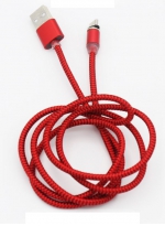 Zibelino Кабель магнитный USB - Type-C с подсветкой (ткань) Red
