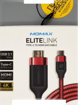 Momax  HDMI (4K) - Type-C 2  Red