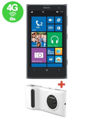 Nokia Lumia 1020 Black With Camera Grip White