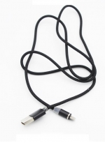 Zibelino Кабель магнитный USB - Apple iPhone с подсветкой (ткань) Black