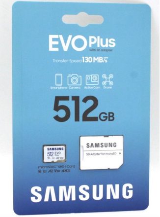 Samsung  EVO+ microSDXC 512GB Class10 UHS-I U1 A2 V30 (  130) MB-MC512KA/R 