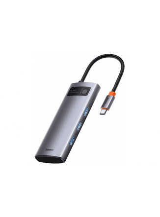 Baseus USB-  Hub Metal Gleam Series 5  1 CAHUB-CX0G (Space Grey) Type-C(PD), HDMI, 3xUSB 3.0.