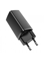 Baseus Сетевое зарядное устройство CCGAN2L-E01 GaN2 Lite Quick Charger 2xType-C 65W, Black