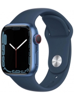 Apple Watch Series 7 GPS 41mm Aluminium Case with Sport Band (MKN13) (Blue Aluminium Case with Abyss Blue Sport Band) синий омут