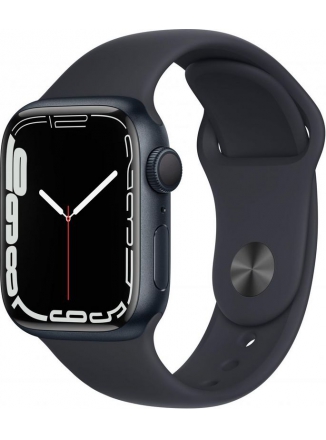 Apple Watch Series 7 GPS 41mm Aluminium Case with Sport Band (MKMX3) (Midnight Aluminium Case with Midnight Sport Band) темная ночь