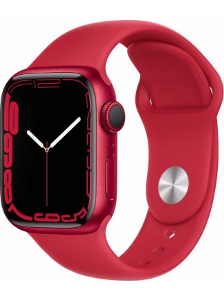 Apple Watch Series 7 GPS 41mm Aluminium Case with Sport Band (MKN23), (PRODUCT) RED