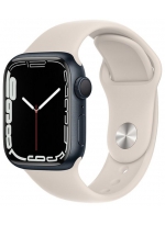 Apple Watch Series 7 GPS 41 мм Aluminium Case with Sport Band (MKND3), темная ночь/сияющая звезда 