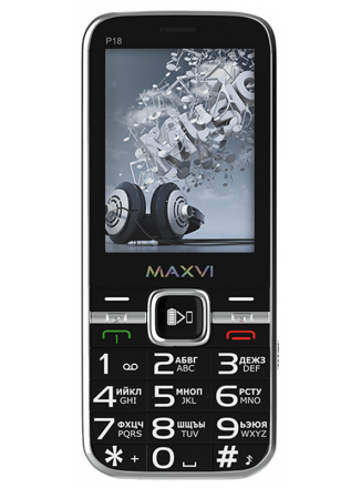 Кнопочные телефоны Maxvi P18 (Черный)