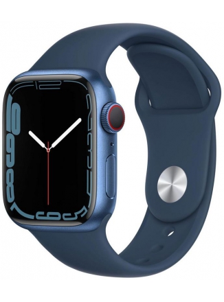 Apple Watch Series 7 GPS 45 мм Aluminium Case with Sport Band (MKN83), синий омут 