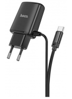 HOCO Сетевое зарядное устройство 2-USB, C82A + Кабель USB iPhone Lightning черное