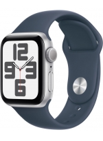Apple Watch SE 2023 GPS 40 мм Aluminium Case with Sport Band, (MRE23) M/L, silver / blue