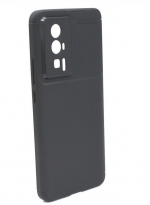 TaichiAqua Задняя накладка для Xiaomi Poco F5 Pro силиконовая Carbon черная 