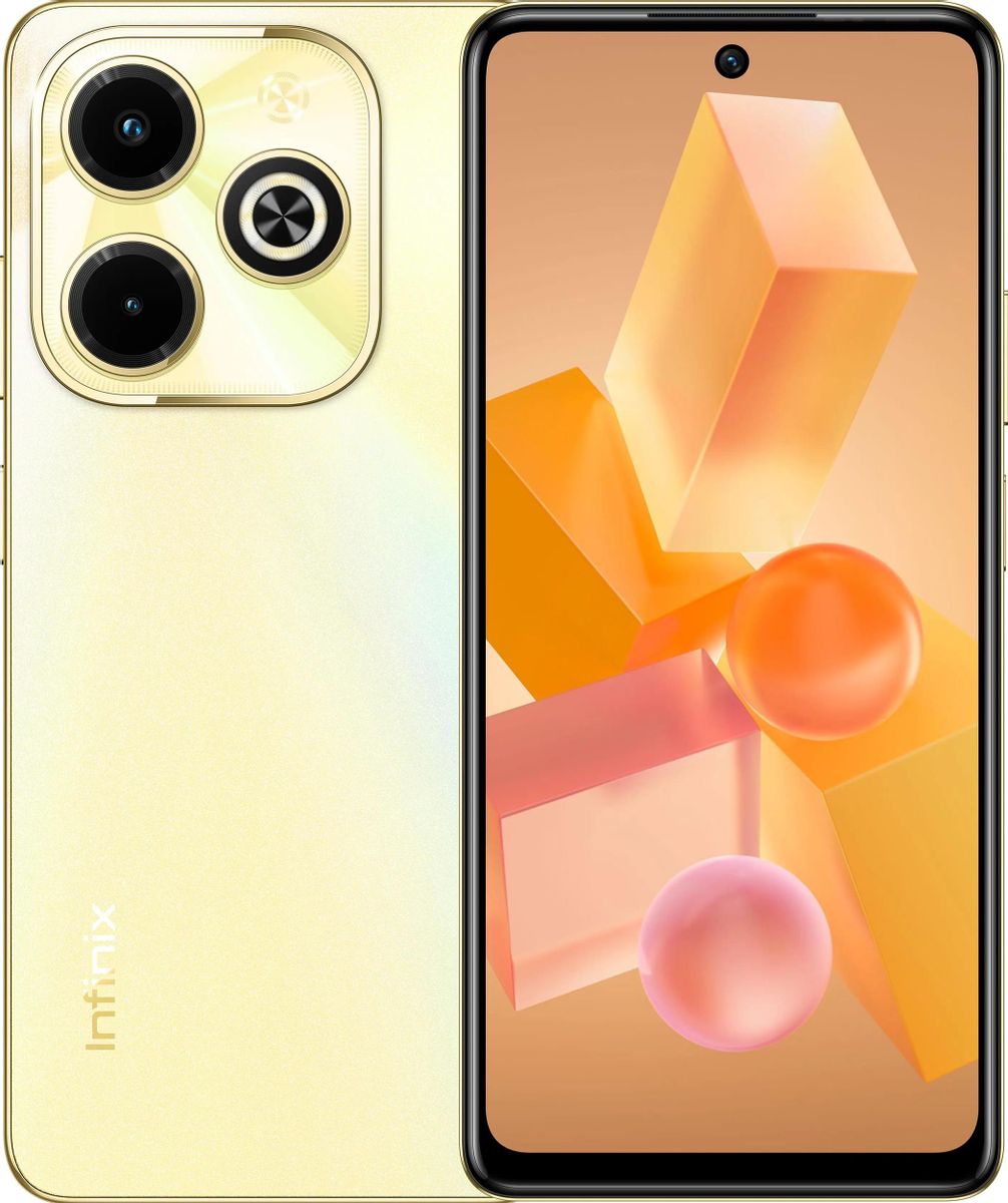 Экономия 600 рублей! Купить за 8890 рублей Смартфон Infinix Hot 40i 4/128Gb  RU Horizon Gold