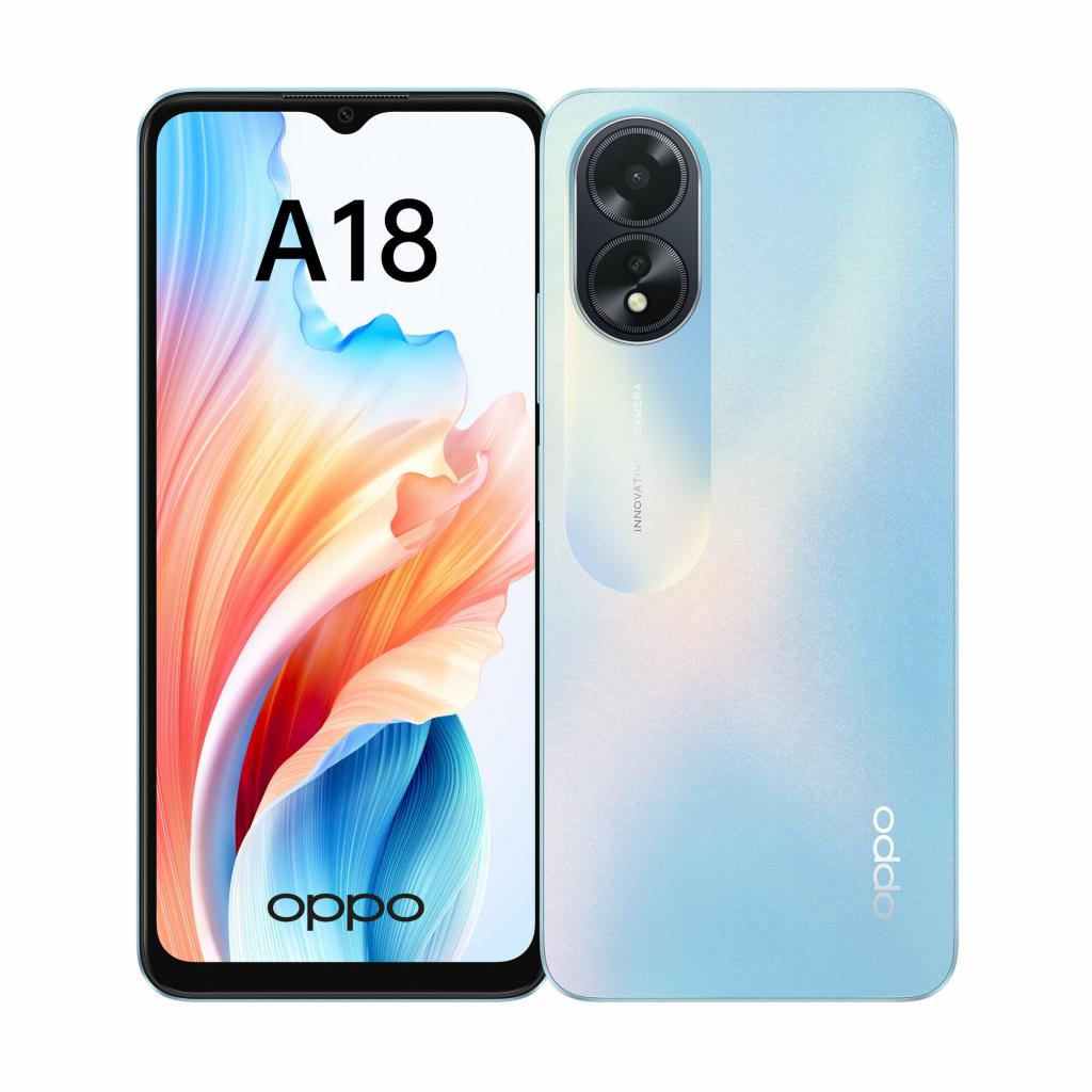 Экономия 730 рублей! Купить за 6990 рублей Смартфон OPPO A18 4/128 Гб,  голубой